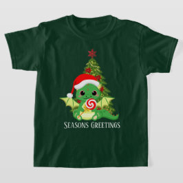 feestelijke kerstfantasie draak tekst toevoegen t-shirt