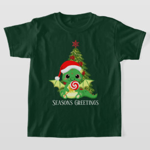 feestelijke kerstfantasie draak tekst toevoegen t-shirt