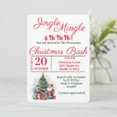 Feestelijke kerstfeest Bash Kaart (Staand voorkant)