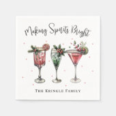 Feestelijke Kerstfeest Cocktail Servet (Voorkant)