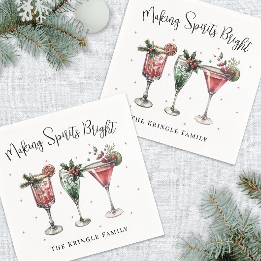 Feestelijke Kerstfeest Cocktail Servet