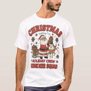 Feestelijke Kerstfeest Rendieren Cartoon Party T-S T-shirt