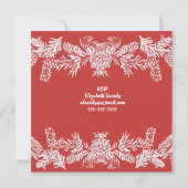 feestelijke kerstfeest, rood, wit, aankondiging (Achterkant)