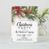 Feestelijke Kerstfeest Uitnodiging Kaart - Gouden  (Staand voorkant)