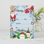 Feestelijke Kerstfeest Uitnodiging Kaarten (Staand voorkant)