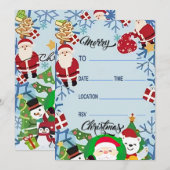Feestelijke Kerstfeest Uitnodiging Kaarten (Voorkant / Achterkant)