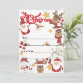 Feestelijke Kerstfeest Uitnodiging Kaarten (Staand voorkant)