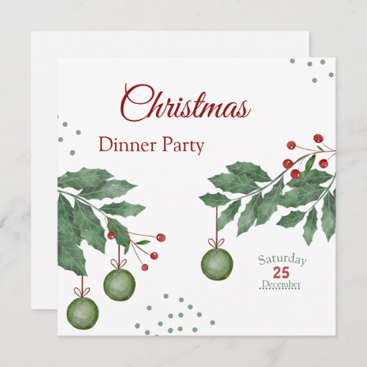 feestelijke kerstfeestdag aankondiging (Voorkant / Achterkant)