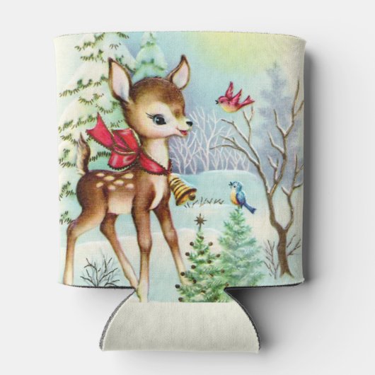 feestelijke kerstfeestdag blikjeskoeler (Achterkant)