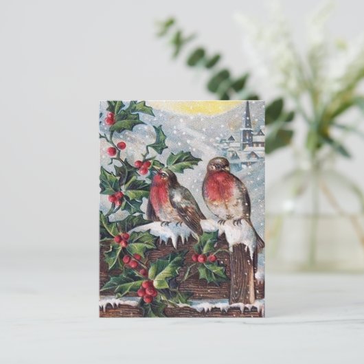 feestelijke kerstfeestdag briefkaart (Staand voorkant)