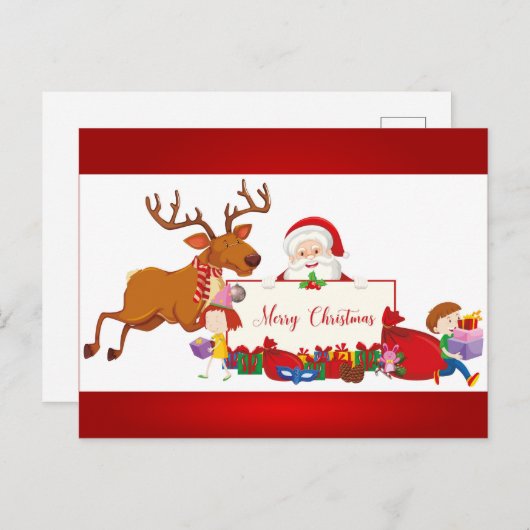 feestelijke kerstfeestdag briefkaart (Voorkant / Achterkant)