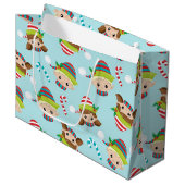 feestelijke kerstfeestdag groot cadeauzakje (Voorkant Gekanteld)