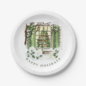 Feestelijke kerstfeestdag in het land papieren bordje (Voorkant)