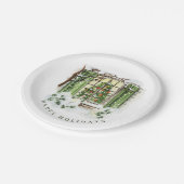 Feestelijke kerstfeestdag in het land papieren bordje (Gekanteld)