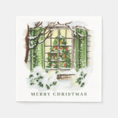 Feestelijke kerstfeestdag in het land servet (Voorkant)