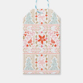 feestelijke kerstfeestdag, kleurrijk cadeaulabel (Voorkant)