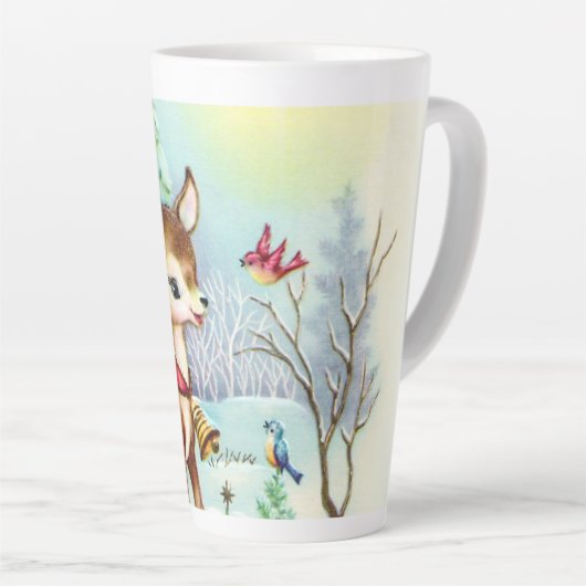 feestelijke kerstfeestdag latte mok (Rechterhoek)