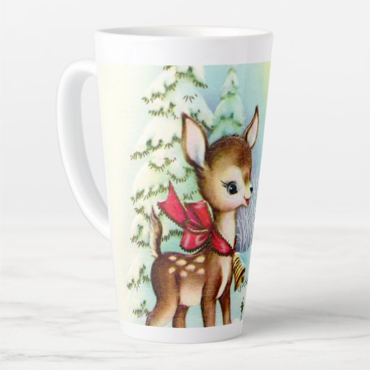 feestelijke kerstfeestdag latte mok (Linkerhoek)