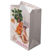 feestelijke kerstfeestdag medium cadeauzakje (Voorkant Gekanteld)