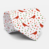 feestelijke kerstfeestdag met rode kardinaal-vogel stropdas (Opgerold)