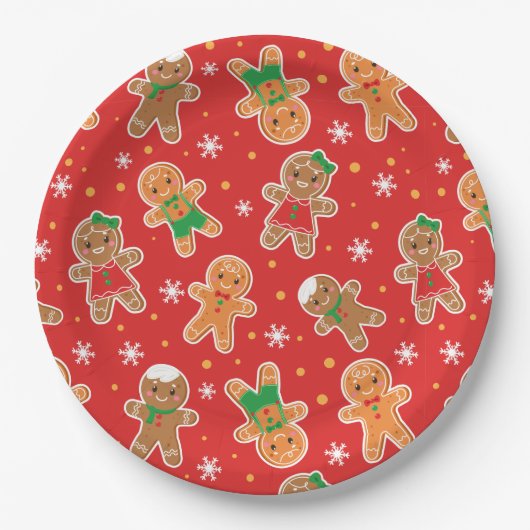 feestelijke kerstfeestdag papieren bordje (Voorkant)