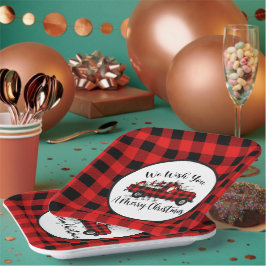 feestelijke kerstfeestdag papieren bordje