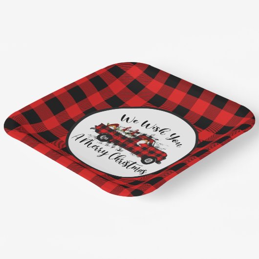 feestelijke kerstfeestdag papieren bordje (Gebogen)