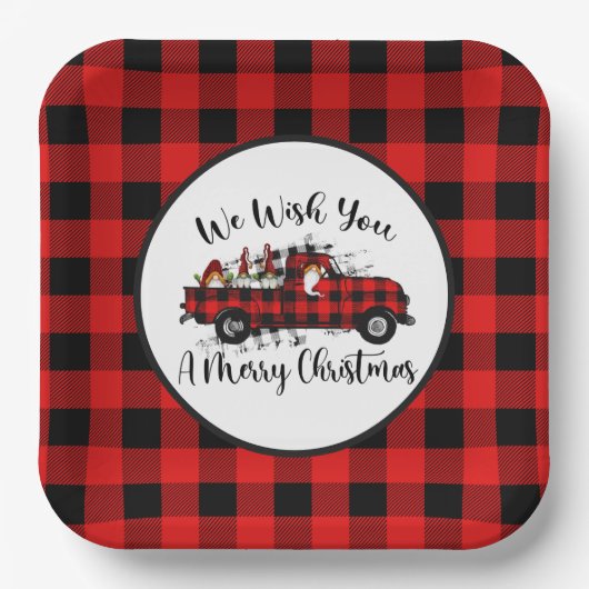 feestelijke kerstfeestdag papieren bordje (Voorkant)