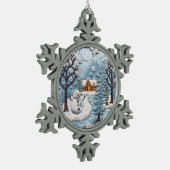 feestelijke kerstfeestdag tin sneeuwvlok ornament (Links)