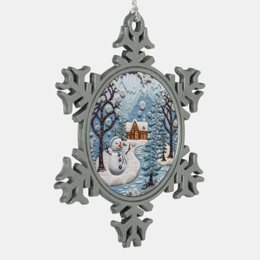 feestelijke kerstfeestdag tin sneeuwvlok ornament (Links)