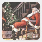 feestelijke kerstfeestdag vierkante sticker (Voorkant)