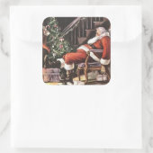 feestelijke kerstfeestdag vierkante sticker (Tas)