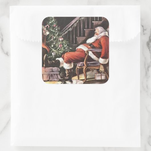 feestelijke kerstfeestdag vierkante sticker (Tas)