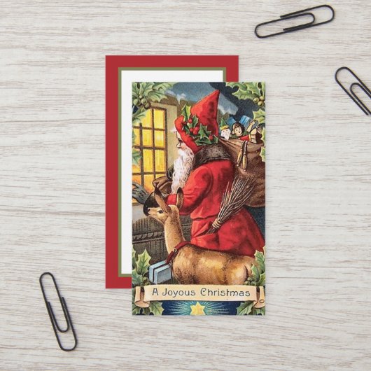 feestelijke kerstfeestdag  visitekaartje (Voorkant / Achterkant in situ)