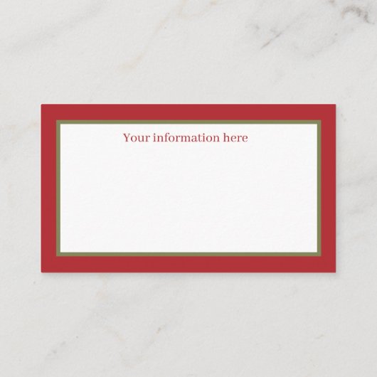 feestelijke kerstfeestdag  visitekaartje (Achterkant)