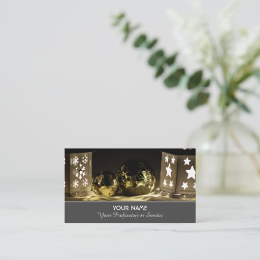 feestelijke kerstfeestdag visitekaartje (Staand voorkant)