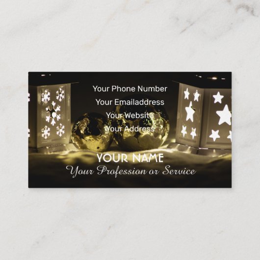 feestelijke kerstfeestdag visitekaartje (Achterkant)