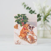 feestelijke kerstfeestdagen feestdag briefkaart (Staand voorkant)