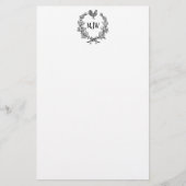 feestelijke kerstfeestdagen met schaars monogram briefpapier (Voorkant)