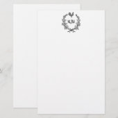 feestelijke kerstfeestdagen met schaars monogram briefpapier (Voorkant / Achterkant)