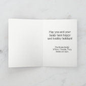 feestelijke kerstfeestdagen met schaars monogram feestdagen kaart (Binnen)