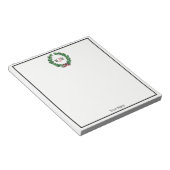 feestelijke kerstfeestdagen met schaars monogram notitieblok (Schuin)