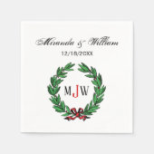 feestelijke kerstfeestdagen met schaars monogram servetten (Voorkant)