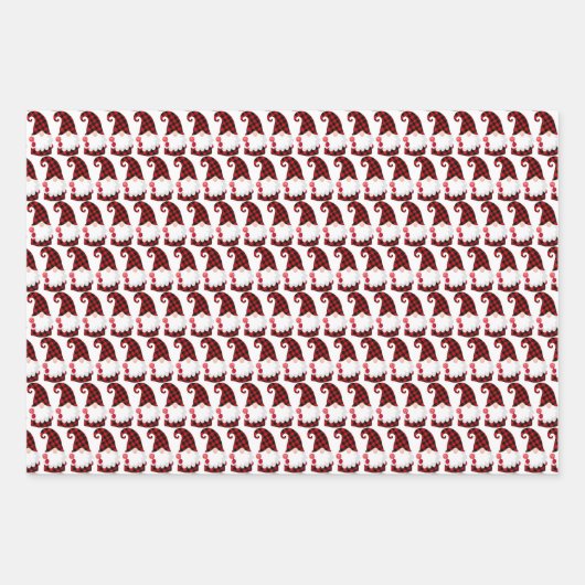feestelijke kerstfeestelijke gnomen getild inpakpapier vel (Voorkant 2)