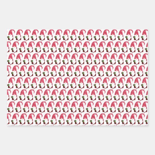 feestelijke kerstfeestelijke gnomen getild inpakpapier vel (Voorkant)
