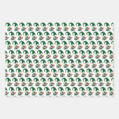 feestelijke kerstfeestelijke gnomen getild inpakpapier vel (Voorkant 3)