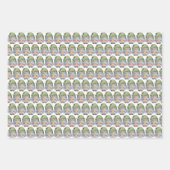 feestelijke kerstfeestelijke gnomen getild inpakpapier vel (Voorkant 3)