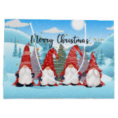 feestelijke kerstfeestelijke gnomen groot cadeauzakje (Achterkant)