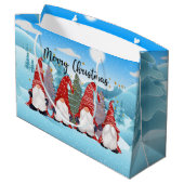 feestelijke kerstfeestelijke gnomen groot cadeauzakje (Achterkant Gekanteld)