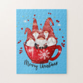 feestelijke kerstfeestelijke gnomen legpuzzel (Verticaal)